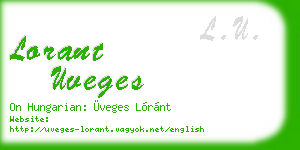 lorant uveges business card